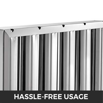 VEVOR Pack of 6 Stainless Steel Commercial Kitchen Hood Filters | Durable 430 Stainless Steel | Optimal Grease Removal | Fast Installation & Maintenance