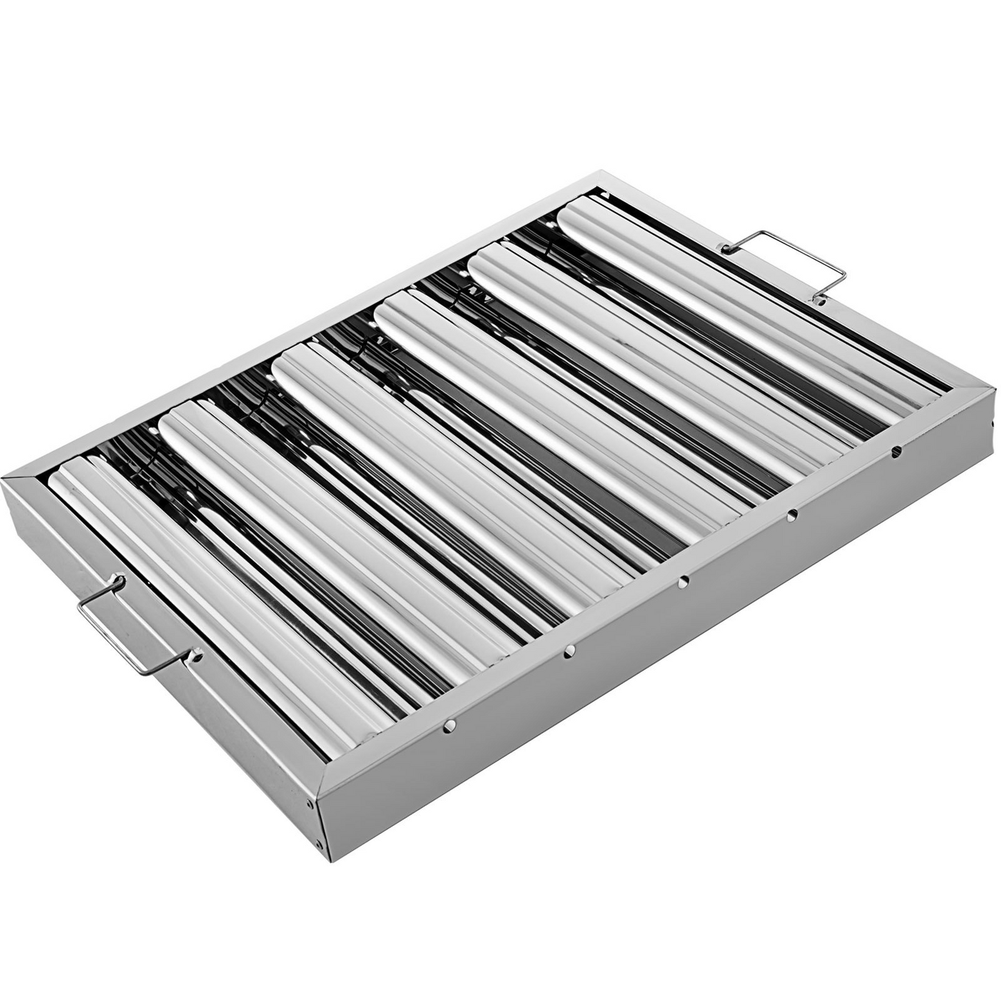 VEVOR Pack of 6 Stainless Steel Commercial Kitchen Hood Filters | Durable 430 Stainless Steel | Optimal Grease Removal | Fast Installation & Maintenance