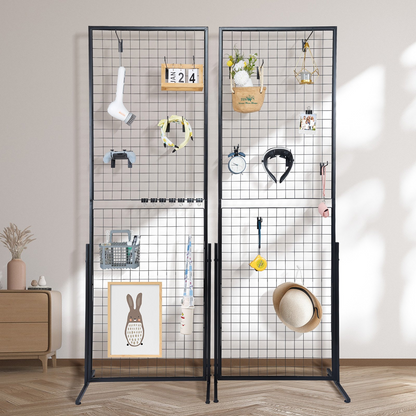 VEVOR 2' x 5.6' Grid Wall Panels Tower - Wire Gridwall Display Racks for Art Craft Shows and Retail Display