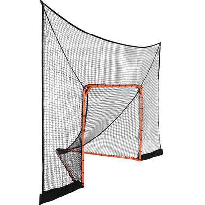 VEVOR 12' x 9' Hockey & Lacrosse Goal Backstop - Quick Setup, Extended Coverage, Perfect for Youth & Adult Training