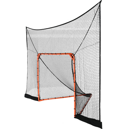 VEVOR 12' x 9' Hockey & Lacrosse Goal Backstop - Quick Setup, Extended Coverage, Perfect for Youth & Adult Training