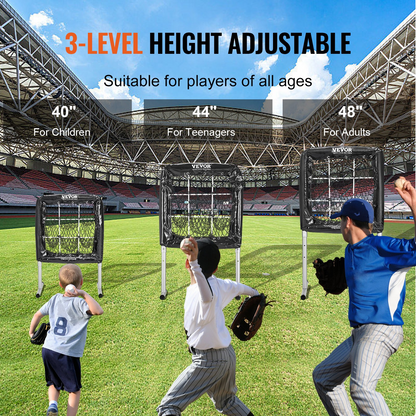 VEVOR 9 Hole Baseball Net - Adjustable 28"x27" Softball & Baseball Training Equipment with Strike Zone & Ground Stakes - Ideal for Pitching & Hitting Practice