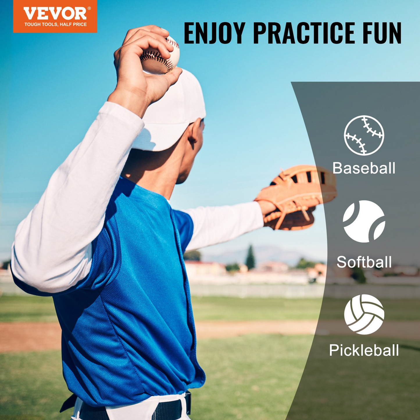 VEVOR 9 Hole Baseball Net - Adjustable 28"x27" Softball & Baseball Training Equipment with Strike Zone & Ground Stakes - Ideal for Pitching & Hitting Practice