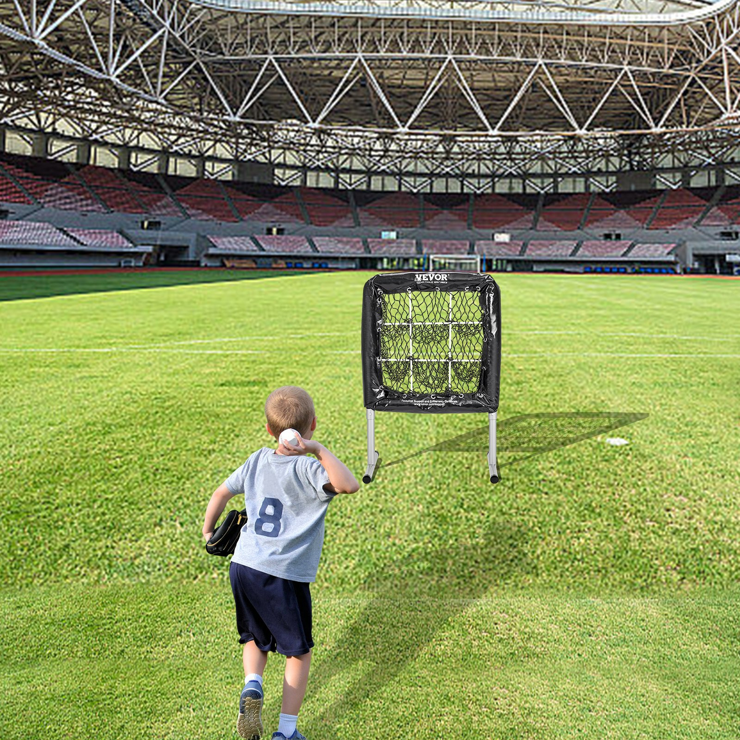 VEVOR 9 Hole Baseball Net - Adjustable 28"x27" Softball & Baseball Training Equipment with Strike Zone & Ground Stakes - Ideal for Pitching & Hitting Practice