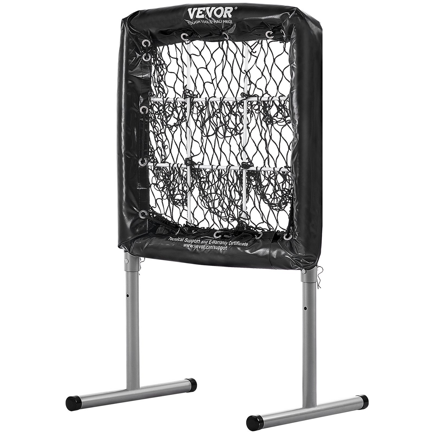 VEVOR 9 Hole Baseball Net - Adjustable 28"x27" Softball & Baseball Training Equipment with Strike Zone & Ground Stakes - Ideal for Pitching & Hitting Practice