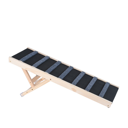 VEVOR Folding Dog Ramp - Adjustable Wooden Pet Ramp for Bed, Couch, Sofa, and Car - Ideal for Small, Large, and Elderly Pets - 5 Height Levels - Portable & Durable Design