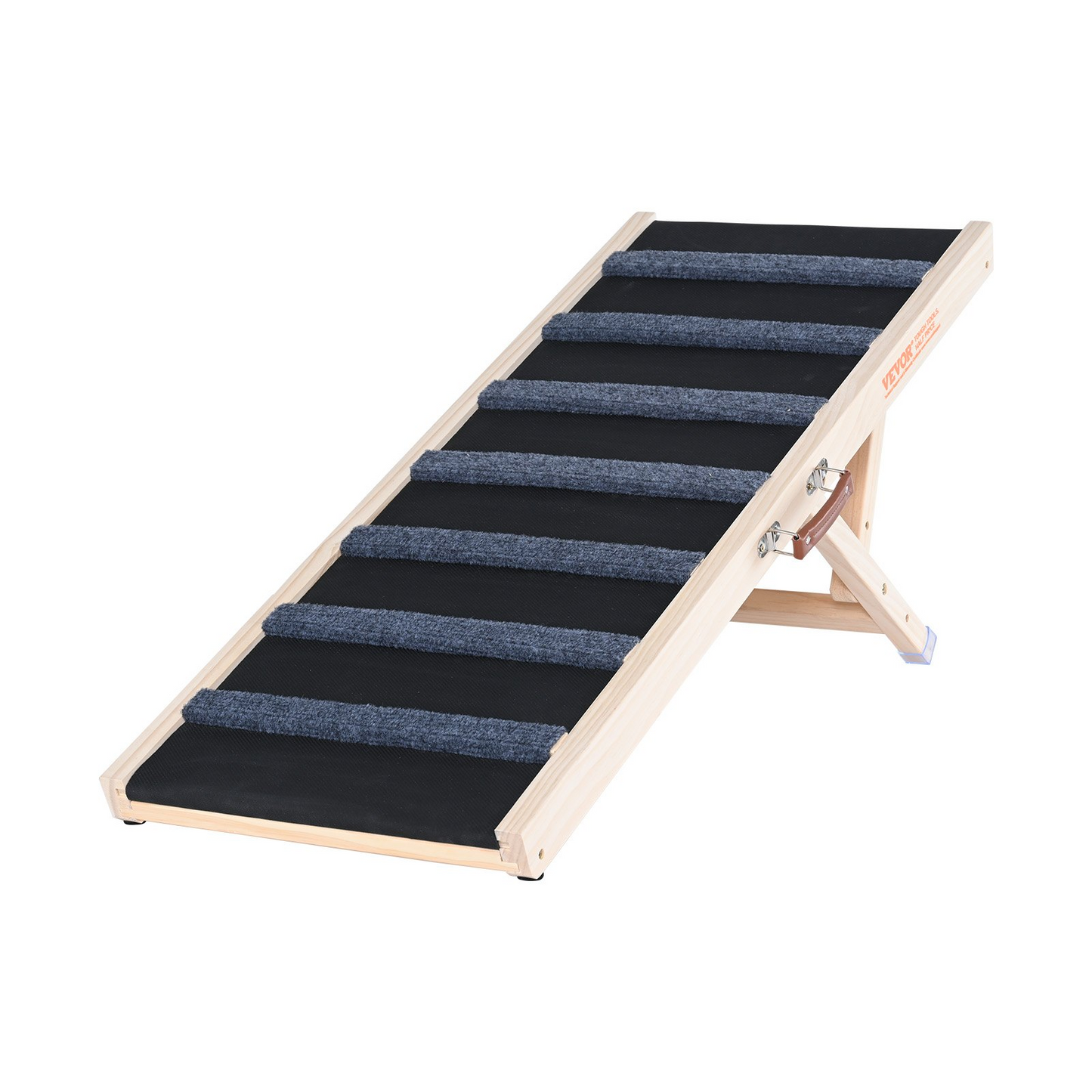VEVOR Folding Dog Ramp - Adjustable Wooden Pet Ramp for Bed, Couch, Sofa, and Car - Ideal for Small, Large, and Elderly Pets - 5 Height Levels - Portable & Durable Design