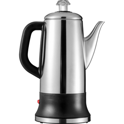 VEVOR 12-Cup Electric Percolator Coffee Pot - Stainless Steel Coffee Maker with Keep Warm Function & Easy-Pour Spout - Silver