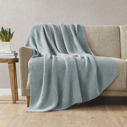 INK+IVY Bree Knit Throw Blanket - Ultra-Soft, Cozy, 100% Acrylic, Machine Washable, Charming Cottage Look