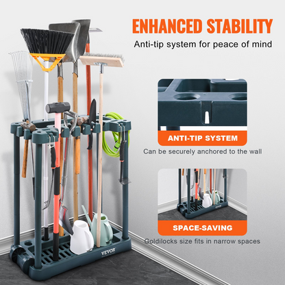 VEVOR Garden Tool Organizer – 10 Slot Yard Tool Tower Rack for Efficient Garage & Shed Organization