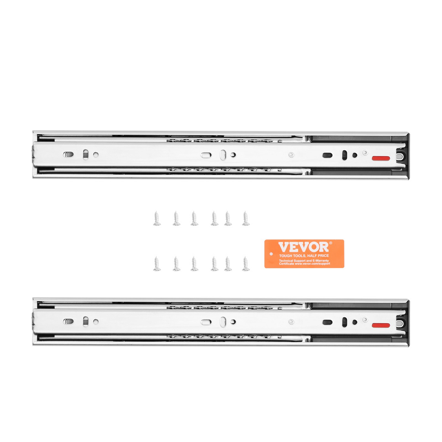 VEVOR 18" Heavy Duty 6-Pair Drawer Slides - 100 lbs Capacity, Soft-Close Steel Ball Bearing Track