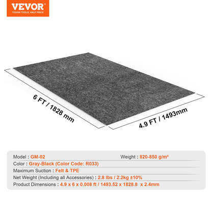 VEVOR Waterproof Garage Floor Mat | Heavy Duty Containment Mat