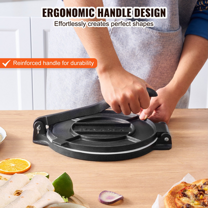 VEVOR 8-Inch Cast Iron Tortilla Press - Heavy Duty Tortilladora for Authentic Tortillas and Rotis