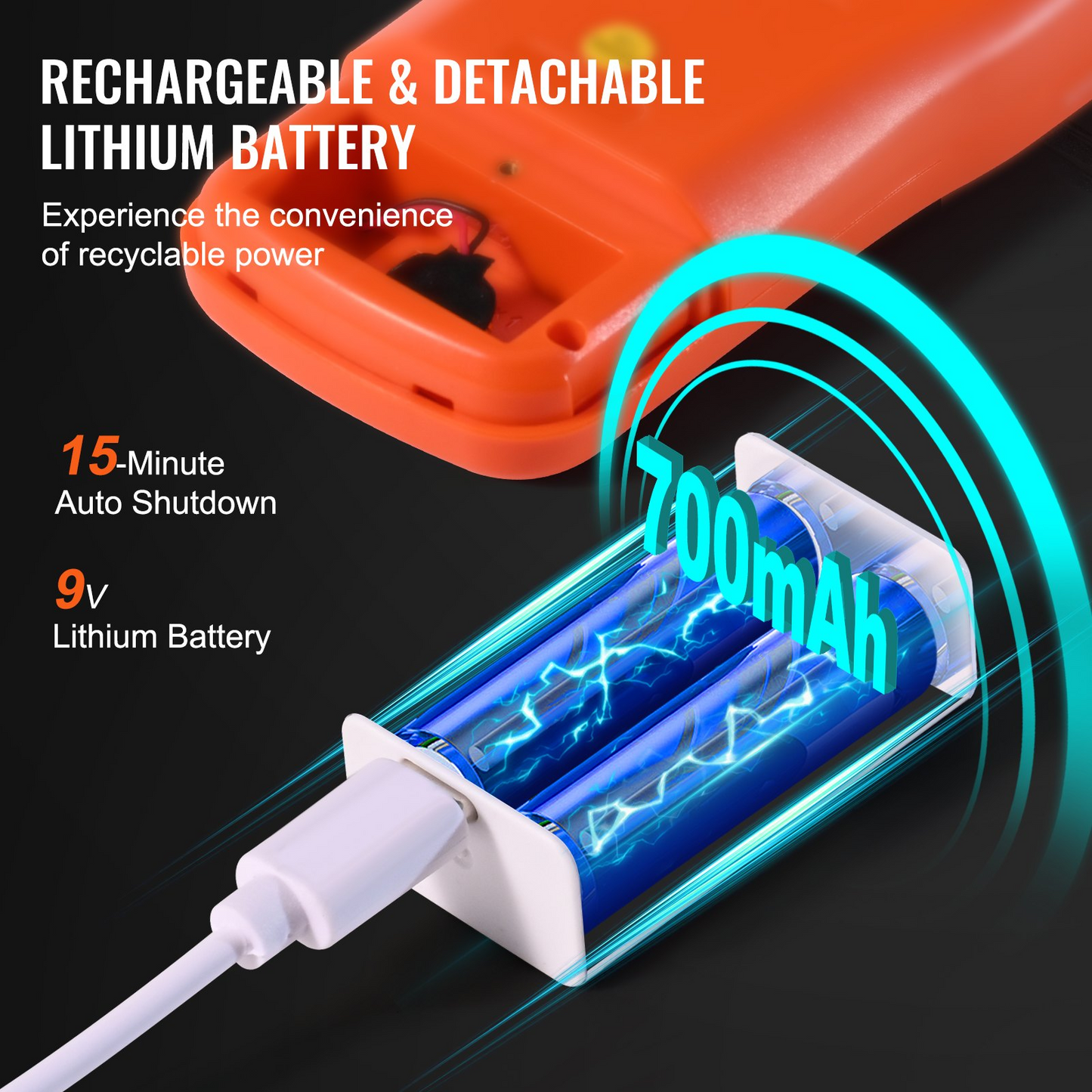 VEVOR 3-in-1 EMF Meter - Handheld Rechargeable Electromagnetic Field Radiation Detector