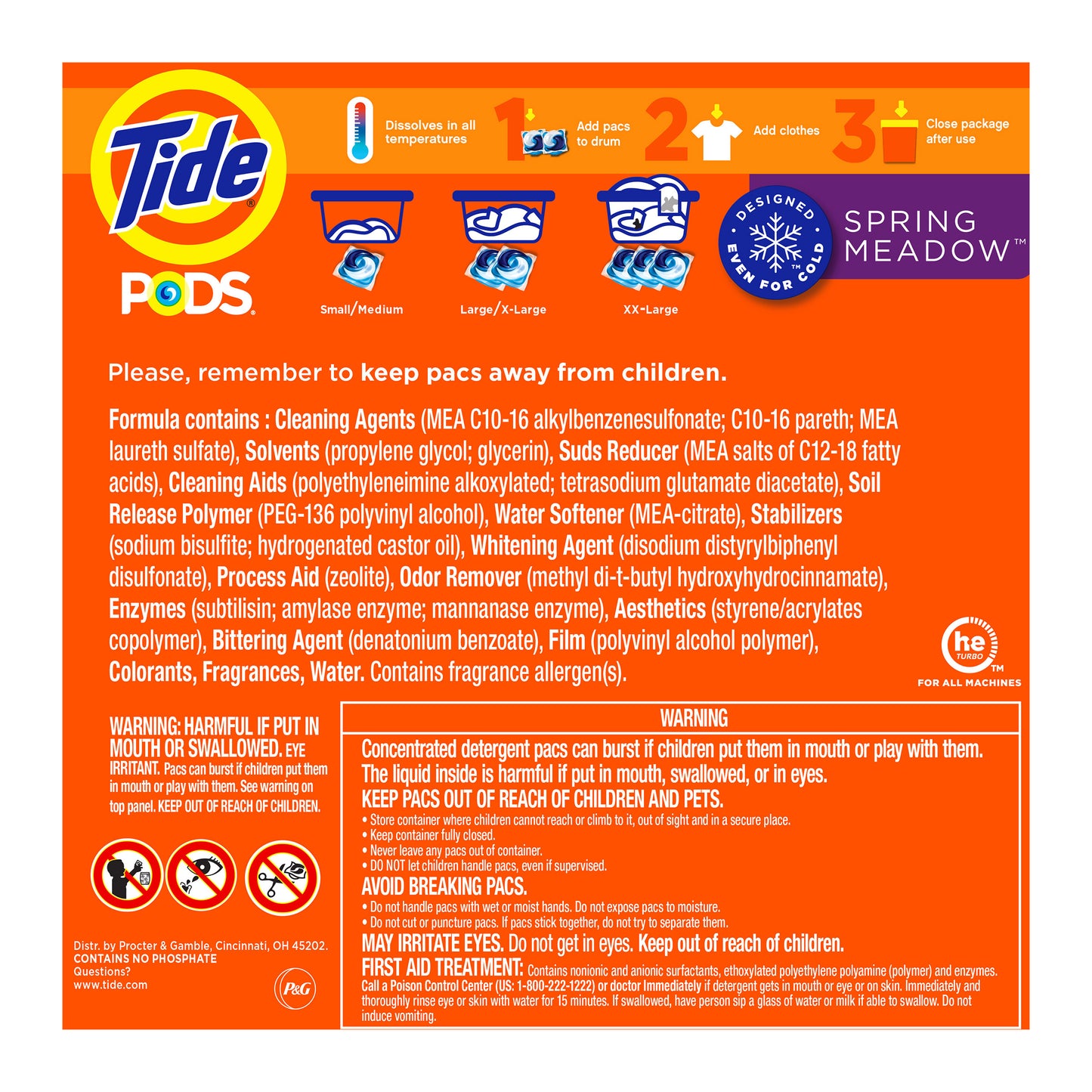 Tide Pods Laundry Detergent Pods, Spring Meadow, 156-Count