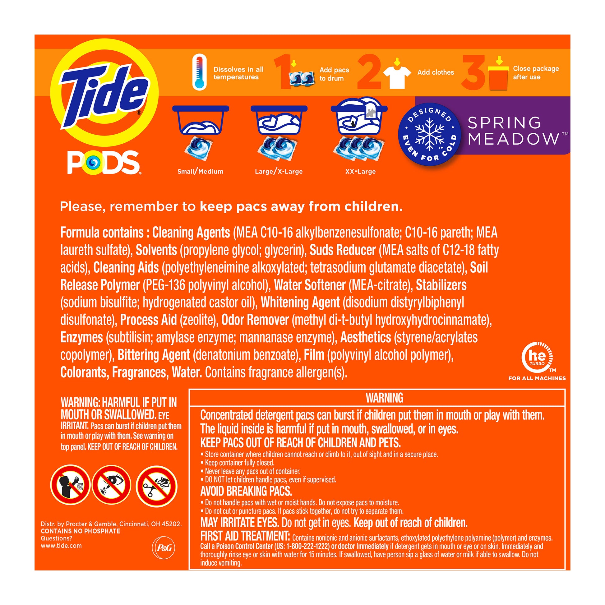Tide Pods Laundry Detergent Pods, Spring Meadow, 156-Count