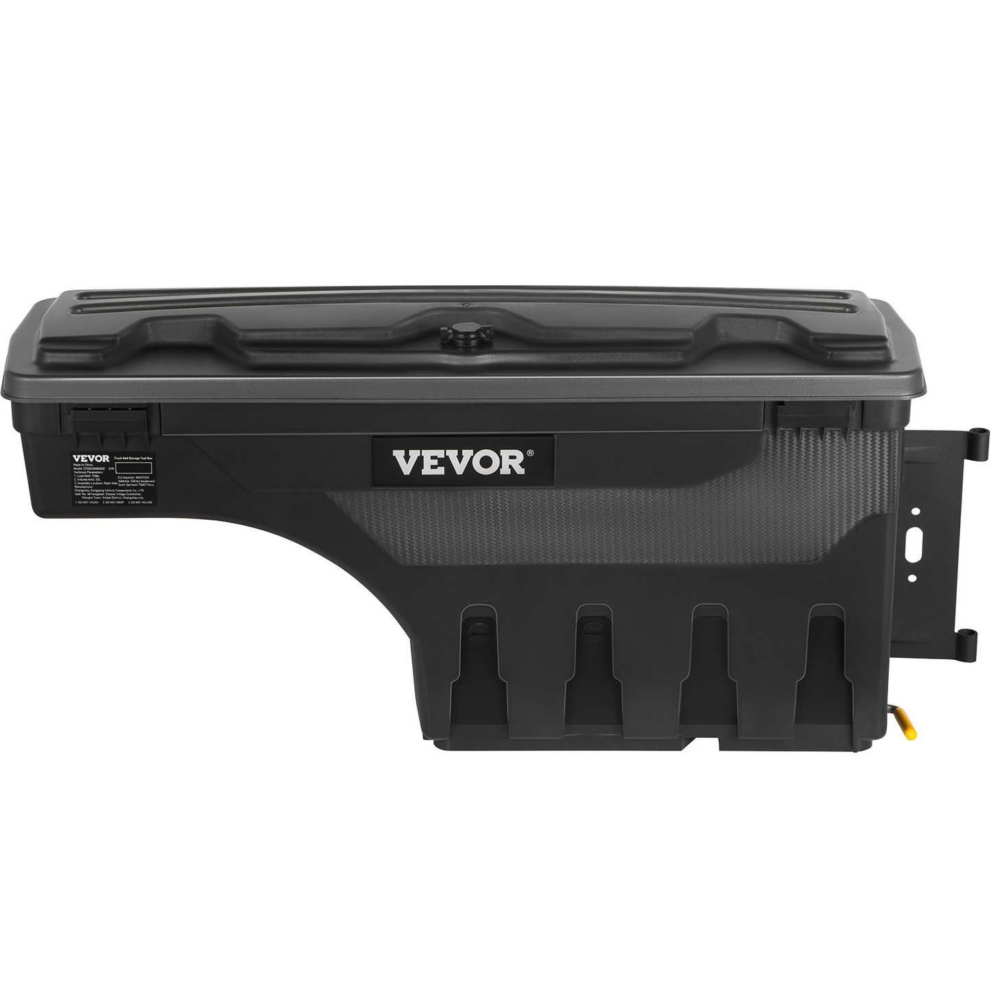 VEVOR Truck Bed Storage Box - Lockable, Waterproof ABS Tool Box, 6.6 Gal/20 L, Fits Chevy Silverado & GMC Sierra 1500 (2019-2021), Black