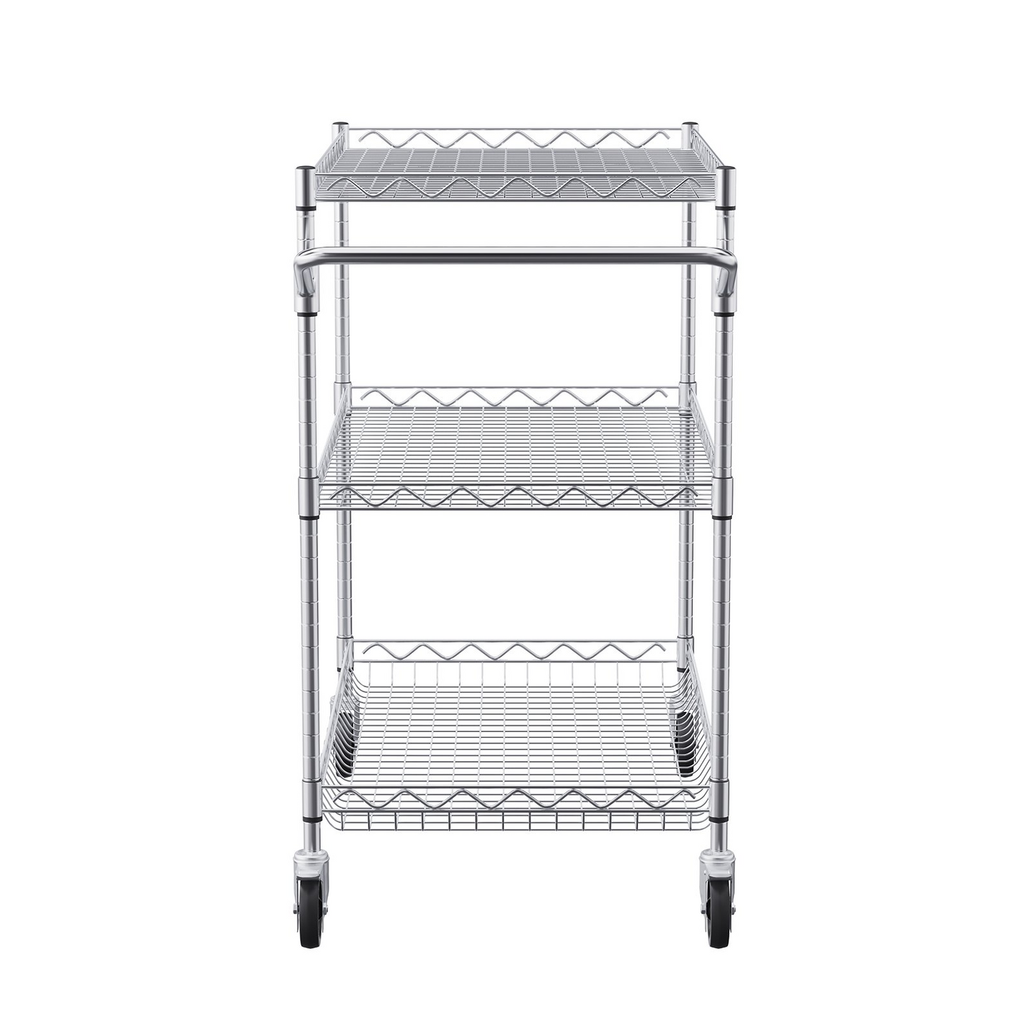 VEVOR 3-Tier Utility Cart Rolling Cart on Wheels 30"x18"x32.4" - Durable and Versatile