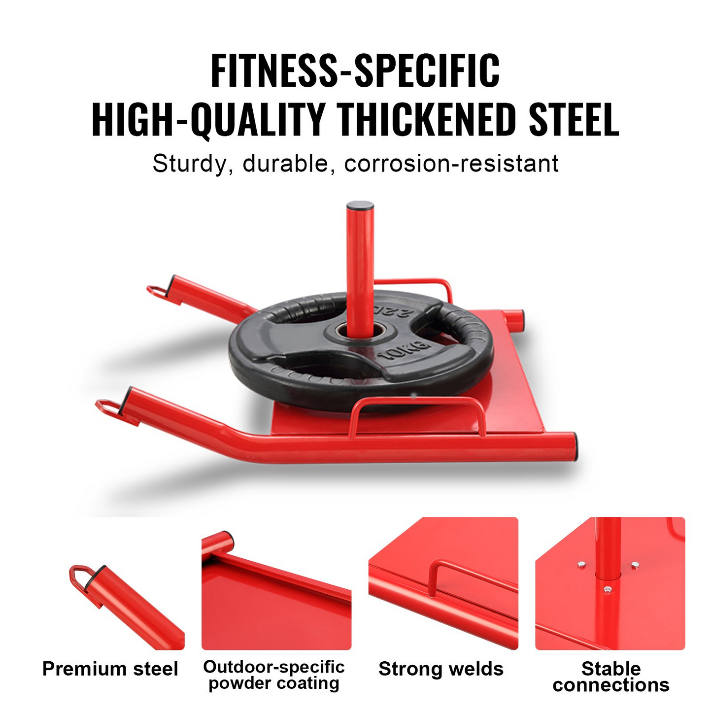 VEVOR Weight Training Pull Sled - Fitness Strength Speed Training Sled for Athletic Exercise and Speed Improvement - Red