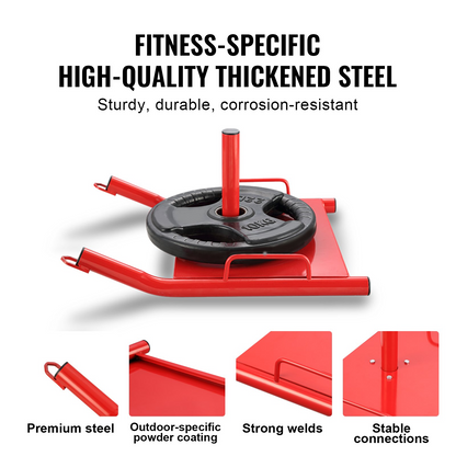 VEVOR Weight Training Pull Sled - Fitness Strength Speed Training Sled for Athletic Exercise and Speed Improvement - Red