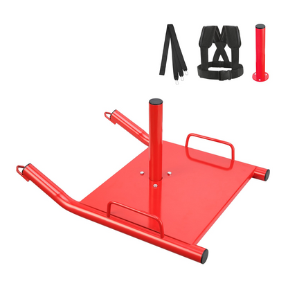 VEVOR Weight Training Pull Sled - Fitness Strength Speed Training Sled for Athletic Exercise and Speed Improvement - Red