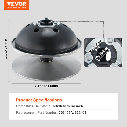 VEVOR 780 Series Go-Kart Primary Drive Clutch - High Performance, Durability, All-Weather Resistant, Fits 1" Bore 1/4" Keyway Comet