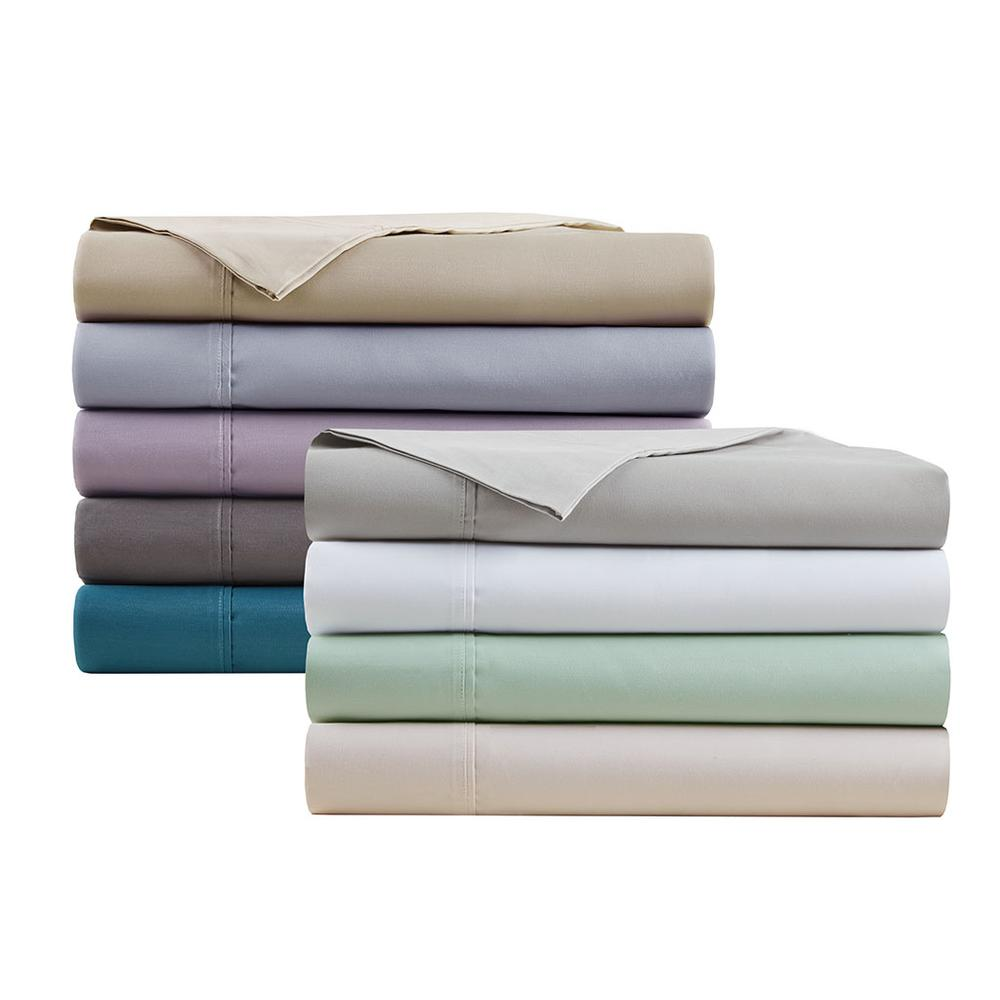 600 Thread Count Cooling Cotton Blend 4 PC Sheet Set - Luxurious & Breathable, Perfect for Hot Sleepers, White