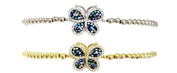 Gorgeous Mosaic Butterfly Anklet Bracelet – Dazzling Cubic Zirconia Anklet for Elegant Style