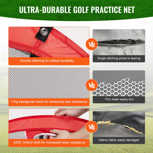 VEVOR Portable & Durable Golf Chipping Net - Indoor/Outdoor Practice Net for Precision Training, Compact & Easy Setup