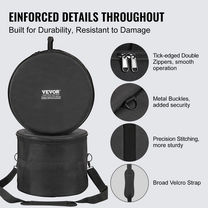 VEVOR 5-Piece Drum Bag Set | Premium Protection with Durable 1680D Oxford Fabric | Padded Drum Cases with Detachable Straps and Handles for Easy Transport