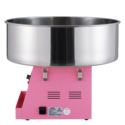 VEVOR 1000W Electric Cotton Candy Machine, Pink Stainless Steel Bowl - Ideal for Kids' Parties & Family Gatherings