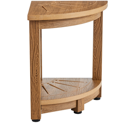 VEVOR Corner Shower Bench - Durable Faux Wood Grain Polystyrene, Water-Resistant Shower Stool with Storage Shelf, Perfect for Indoor and Outdoor Use