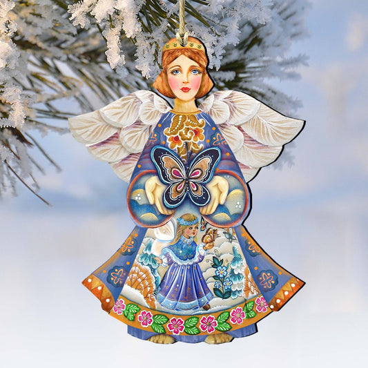 Butterfly Spring Angel Wooden Ornaments by G. DeBrekht - Easter Spring Decor - 8154152-0