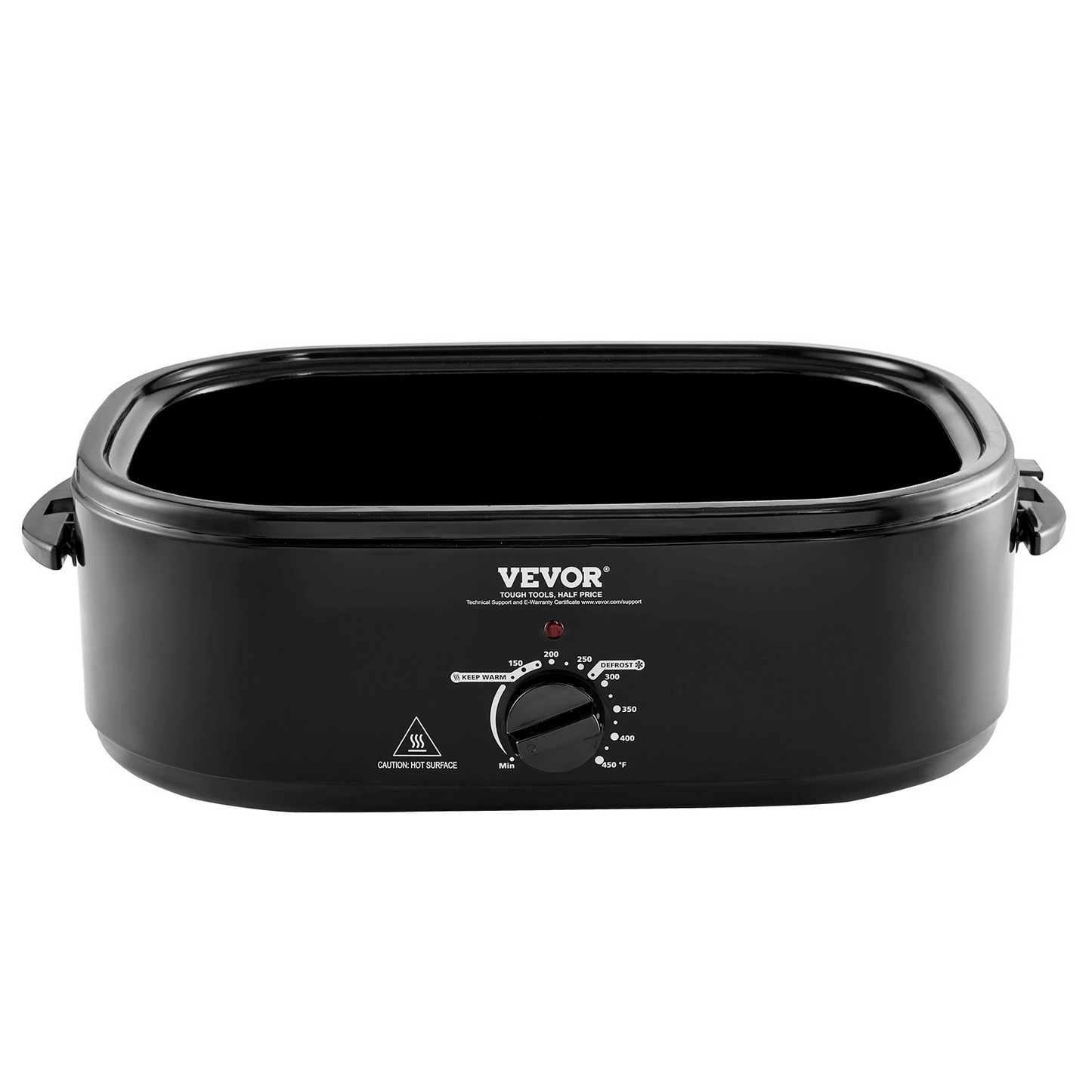 VEVOR 24 QT Electric Roaster Oven, 1450W, Self-Basting Lid, Defrost & Warm Functions - Perfect for Cooking Turkey and More