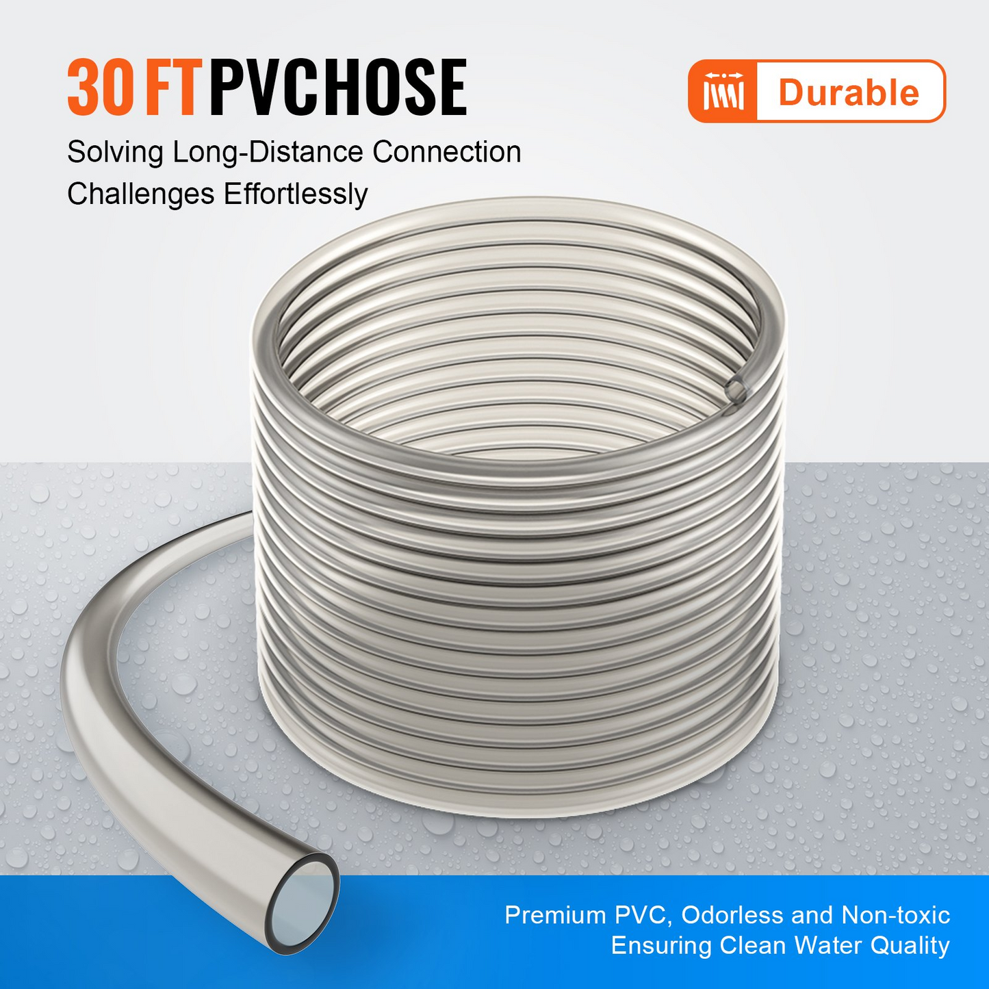 VEVOR Aquarium Gravel Cleaner - 30ft Flexible PVC Hose with Multi-Functional Adapters for Efficient Fish Tank Cleaning