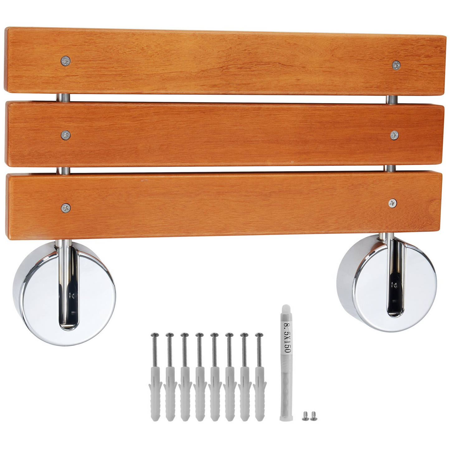VEVOR Folding Teak Shower Seat - Premium, Space-Saving Shower Bench for Comfort and Safety