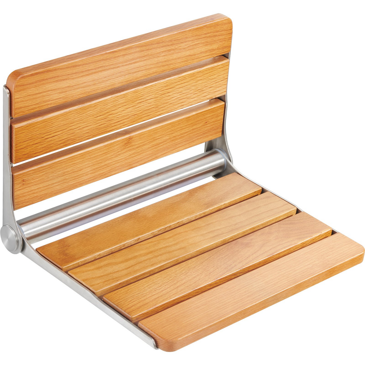 VEVOR Wall Mounted Folding Oak Shower Seat - Space-Saving Fold-Up Bench with High Load Capacity and Waterproof Design, Ideal for All Ages