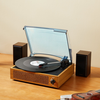 VEVOR 3-Speed Vinyl Record Player - Bluetooth Turntable with Built-in 3W Speaker, Magnetic Cartridge, and RCA Outputs - Ideal for 33/45/78 RPM Vinyl Records