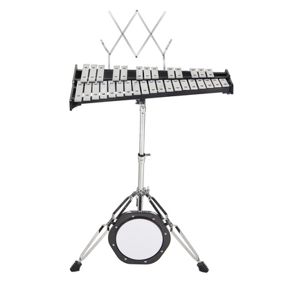 VEVOR 32 Note Glockenspiel Xylophone Bell Kit with Stand, Mallets, Drum Sticks & Carrying Bag – Professional Percussion Instrument for Students & Adults
