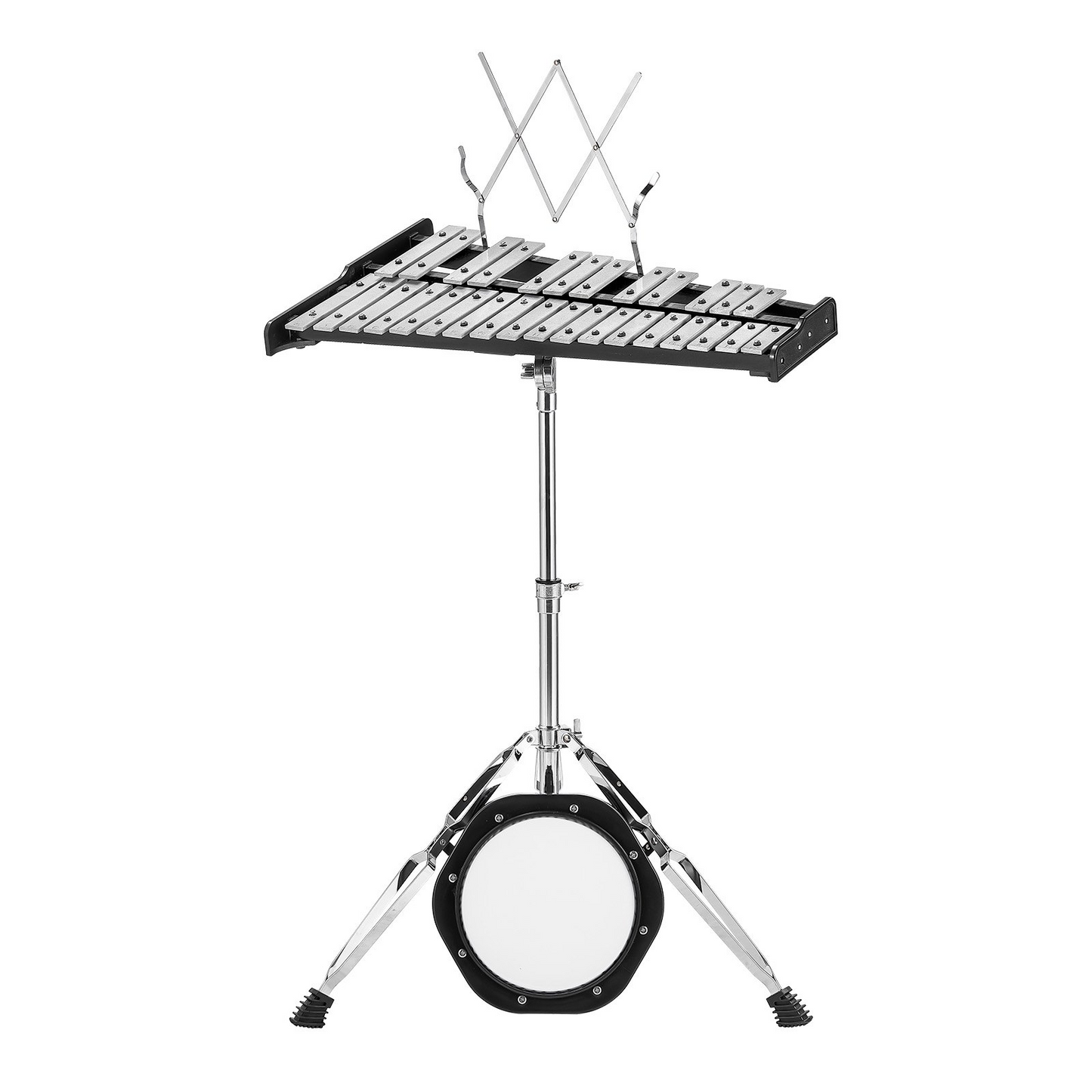 VEVOR 30 Note Glockenspiel Xylophone Bell Kit - Complete Percussion Instrument Set with Mallets, Drum Sticks, Music Stand, Practice Pad, Adjustable Stand & Carrying Bag
