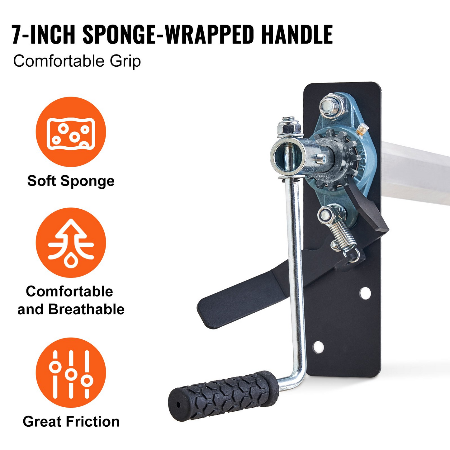 VEVOR Hand Crank Tarp Roller Kit - Durable Aluminum Alloy, Ergonomic Handle for Dump Trucks & Trailers, Adjustable Width 64"-104"