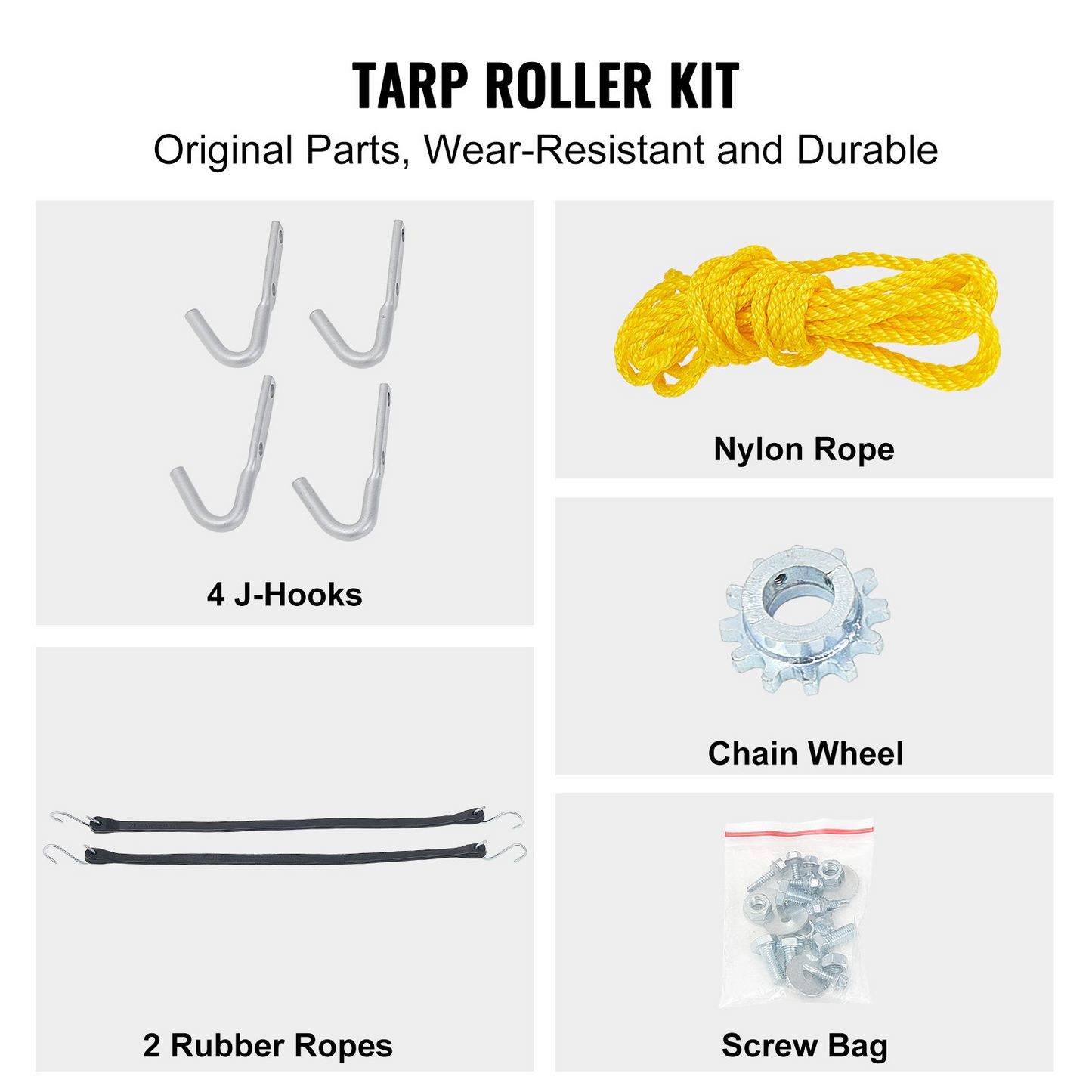 VEVOR Hand Crank Tarp Roller Kit - Durable Aluminum Alloy, Ergonomic Handle for Dump Trucks & Trailers, Adjustable Width 64"-104"