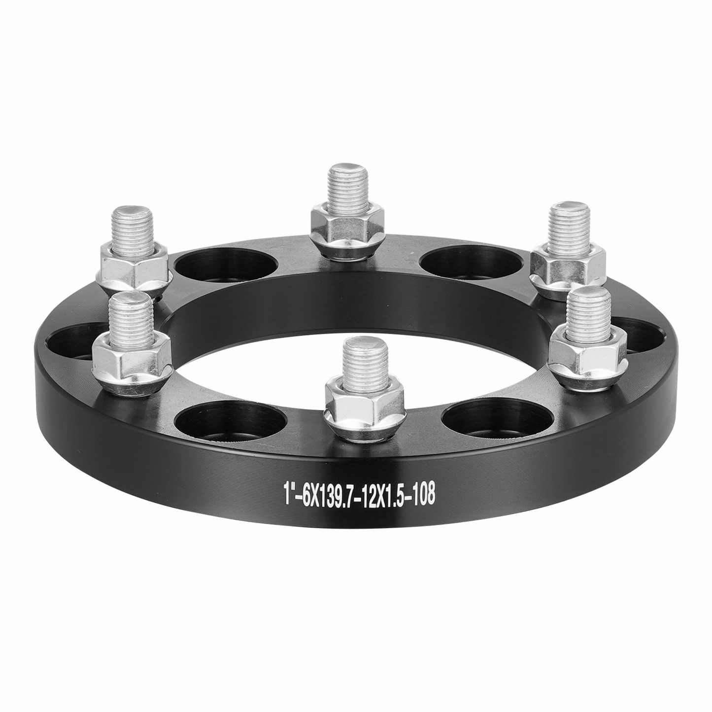 VEVOR 1" Wheel Spacers 6x5.5" Wheel Adapters, 6 Lug Forged Aluminum Alloy Spacer Set, 4 PCS, Black