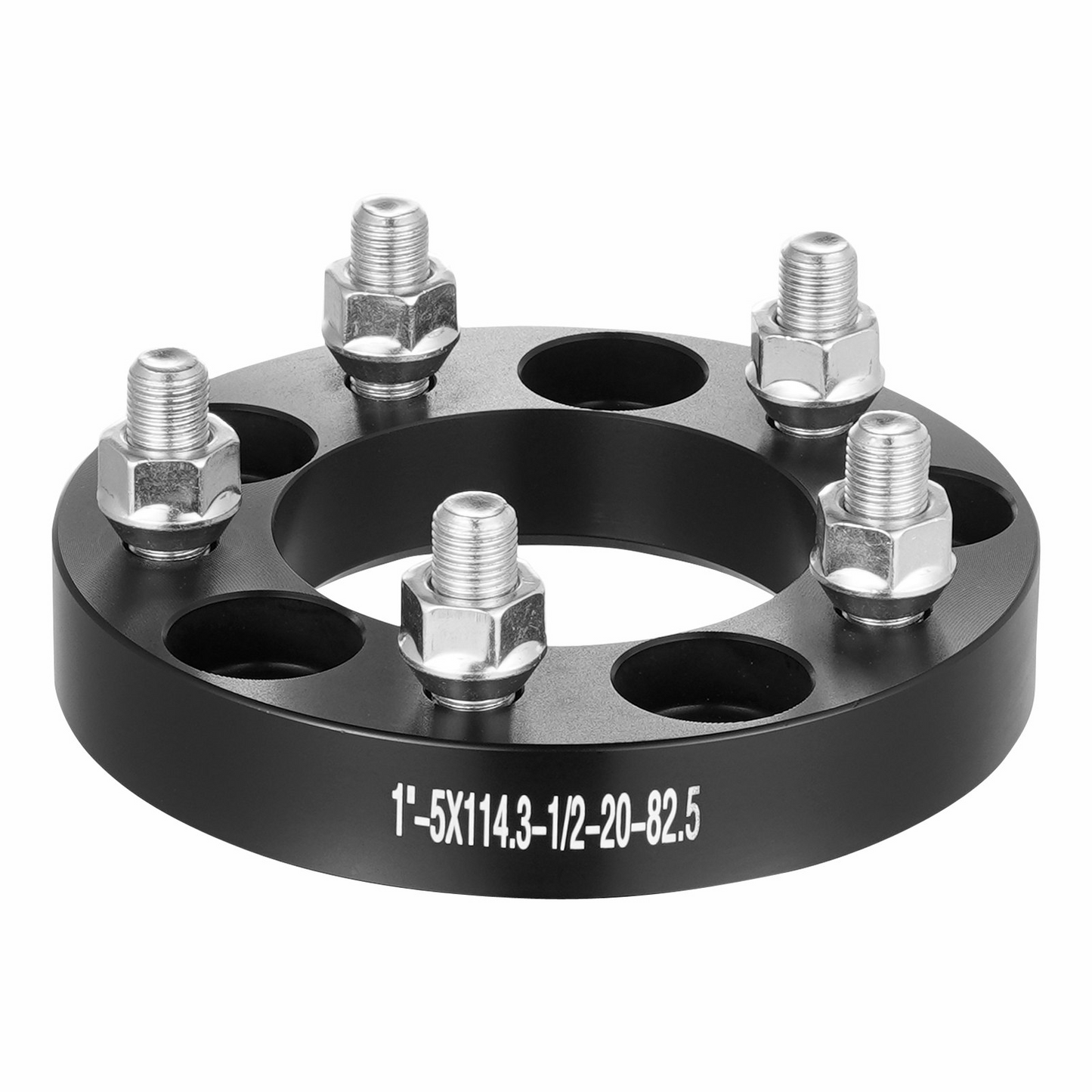 VEVOR 1" 5x4.5 Wheel Spacers Adapters – 5 Lug Forged Black Aluminum Alloy Set of 4, Enhance Stability & Compatibility