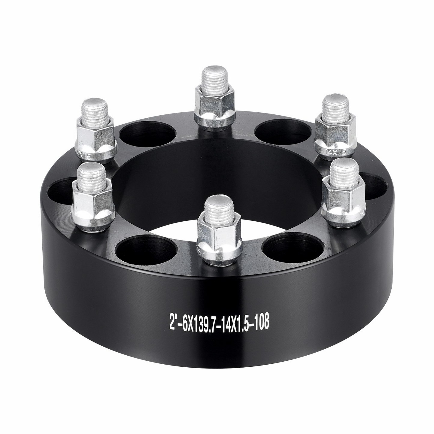 VEVOR 2" Wheel Spacers Adapters 6x5.5 6 Lug Forged Aluminum – 4 PCS Black | Enhanced Stability & Performance