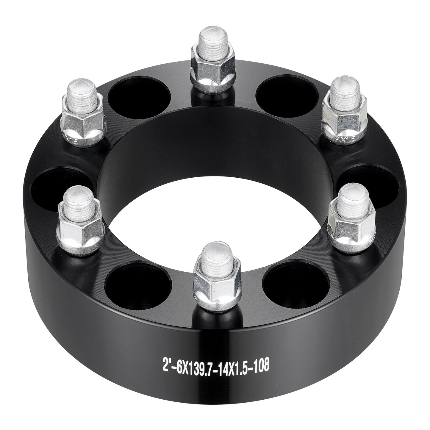 VEVOR 2" Wheel Spacers Adapters 6x5.5 6 Lug Forged Aluminum – 4 PCS Black | Enhanced Stability & Performance