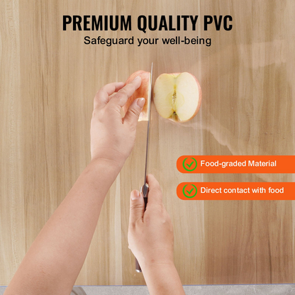 VEVOR 42 Inch Round PVC Table Protector - Premium 2.0mm Thick Clear Plastic Desk Cover - Ideal for Dining Tables and Office Desks