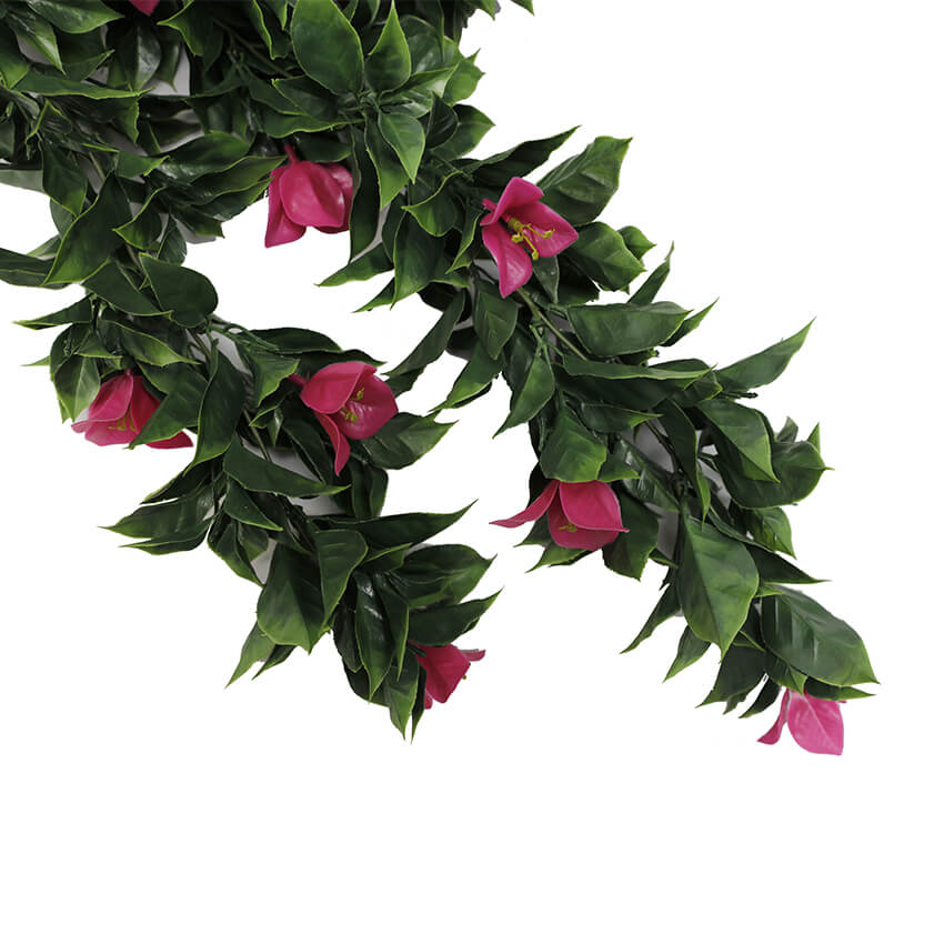 (5 Pieces) Vibrant Pink Hanging Artificial Bougainvillea Plant, UV Resistant 30"-3