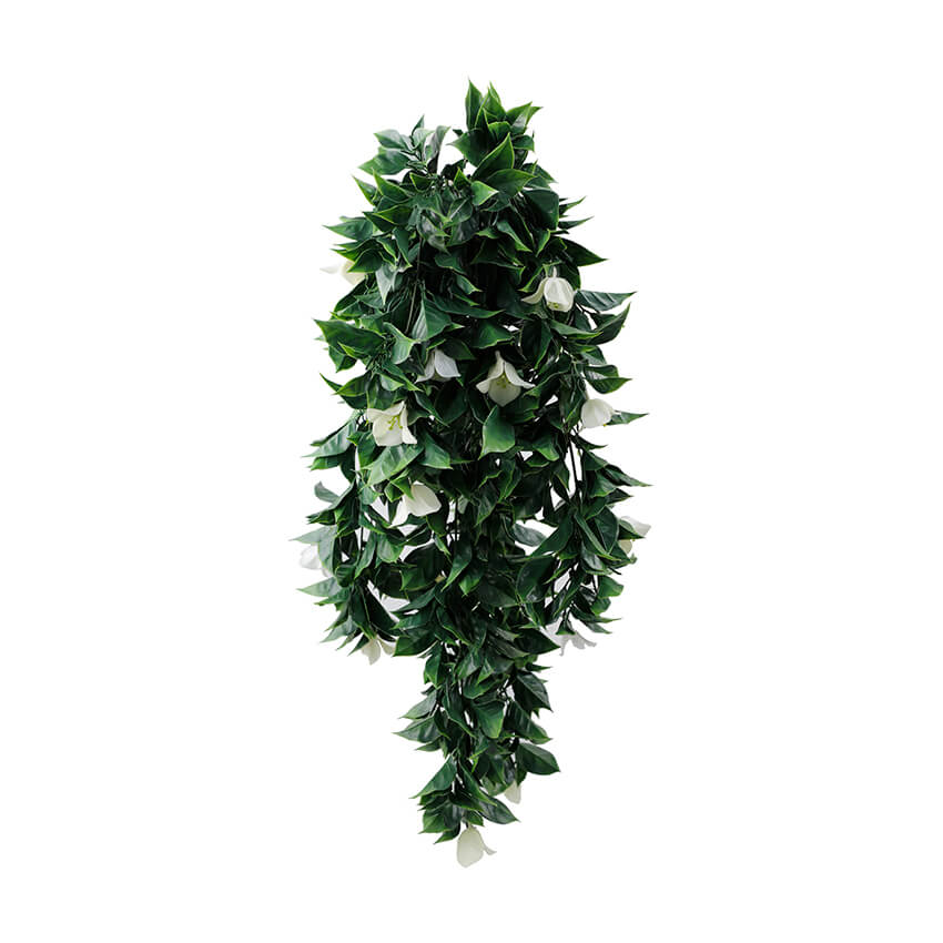 (5 Pieces) Hanging White Artificial Bougainvillea Plant UV Resistant 30"-2