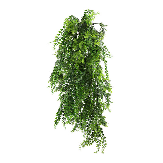 Artificial Hanging Dense Fern Plant Tropical Green 30" UV Resistant-0